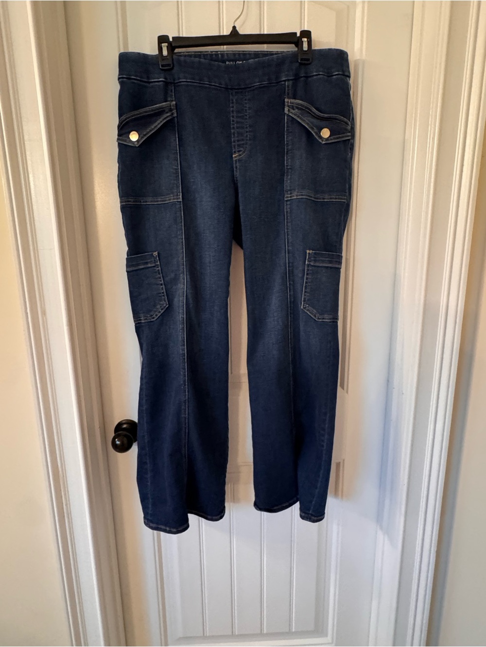 Chico’s Pull-On Bootcut Cargo Jeans 2.5R 14R